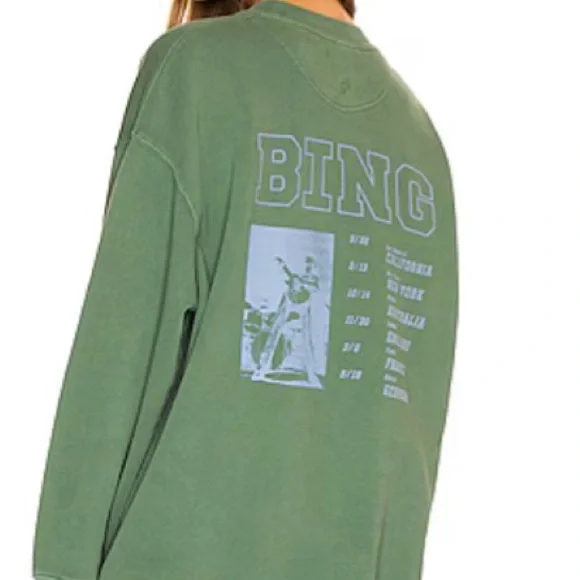 Anine Bing Green Crewneck Sweater - Picture 1 of 6